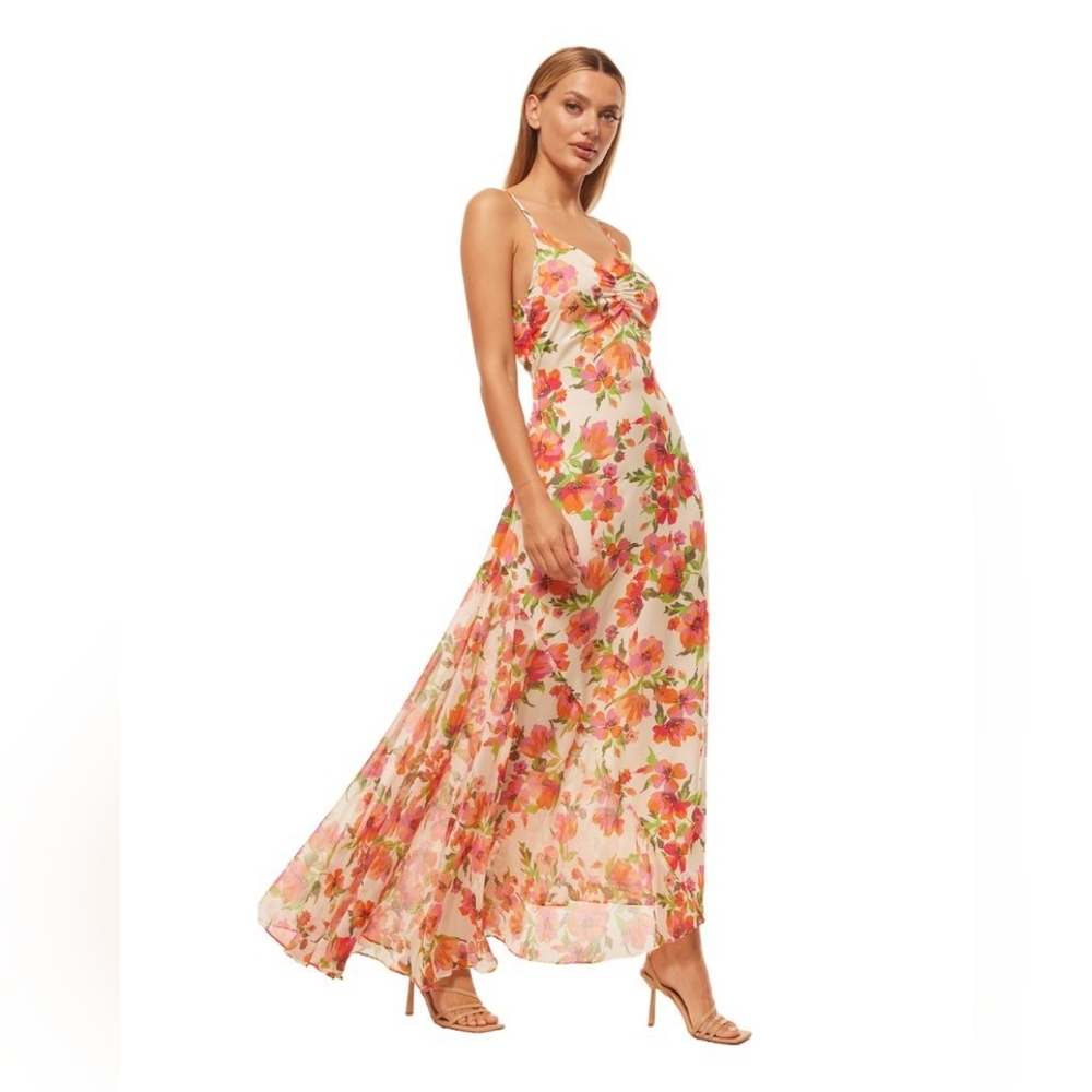 MISA Los Angeles Negine Maxi Dress in Palmarei Blooms Mix S Wedding Party Formal - Picture 6 of 12